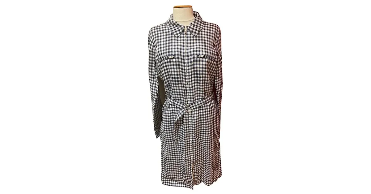 Agnès b. Vestidos Blanco Azul marino 