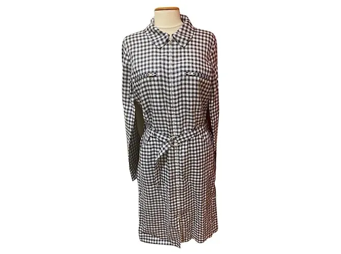 Agnès b. Vestidos Blanco Azul marino 