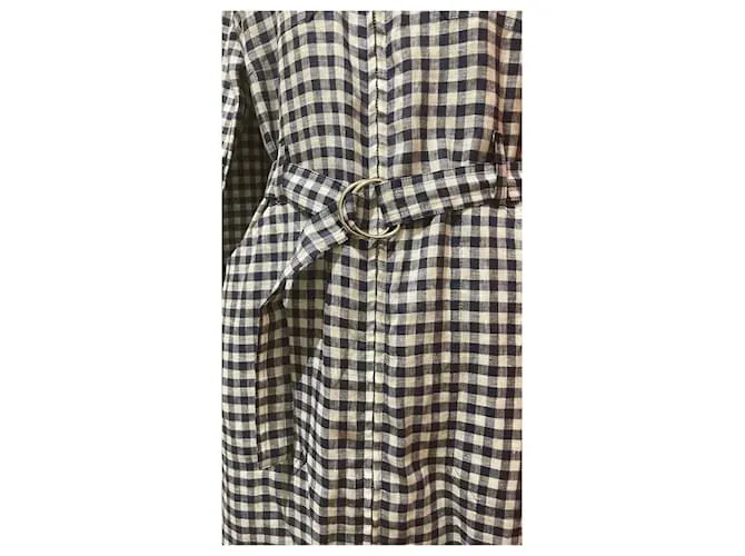 Agnès b. Vestidos Blanco Azul marino 