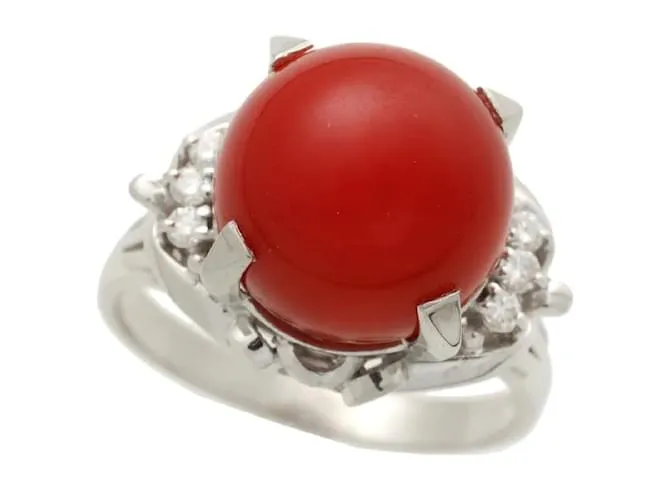 & Other Stories Anillo de platino y coral en excelente estado Plata 