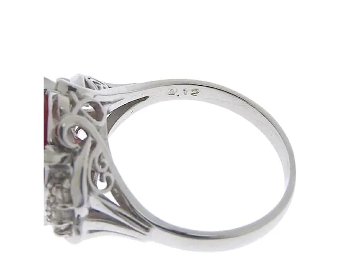 & Other Stories Anillo de platino y coral en excelente estado Plata 