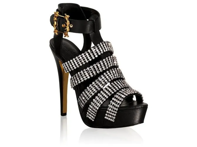 Anna Dello Russo pour H & M ANNA DELLO RUSSO por sandalias H&M con cristales Negro 