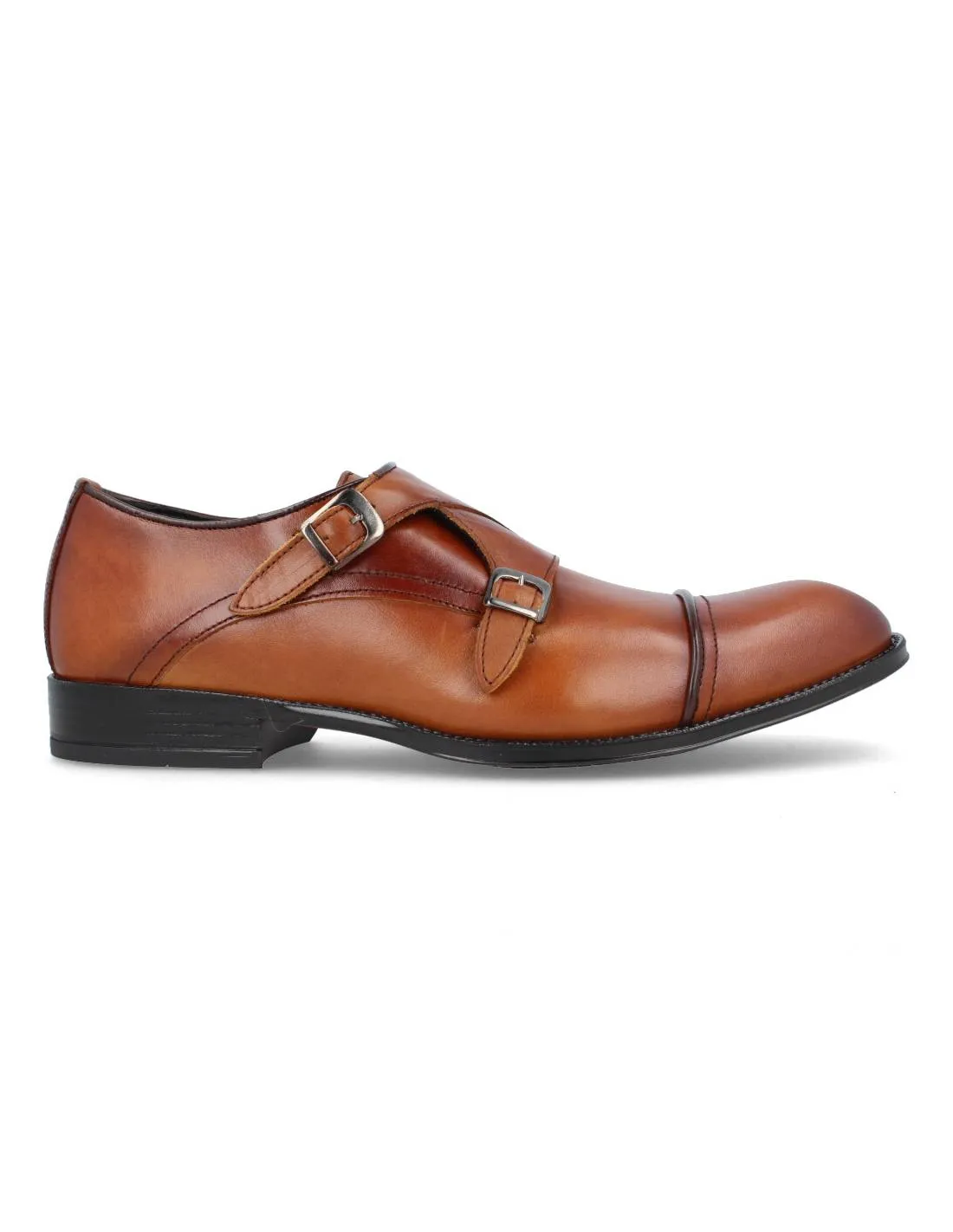 BAERCHI  ZAPATO VESTIR JAEN DOBLE HEBILLA CUERO