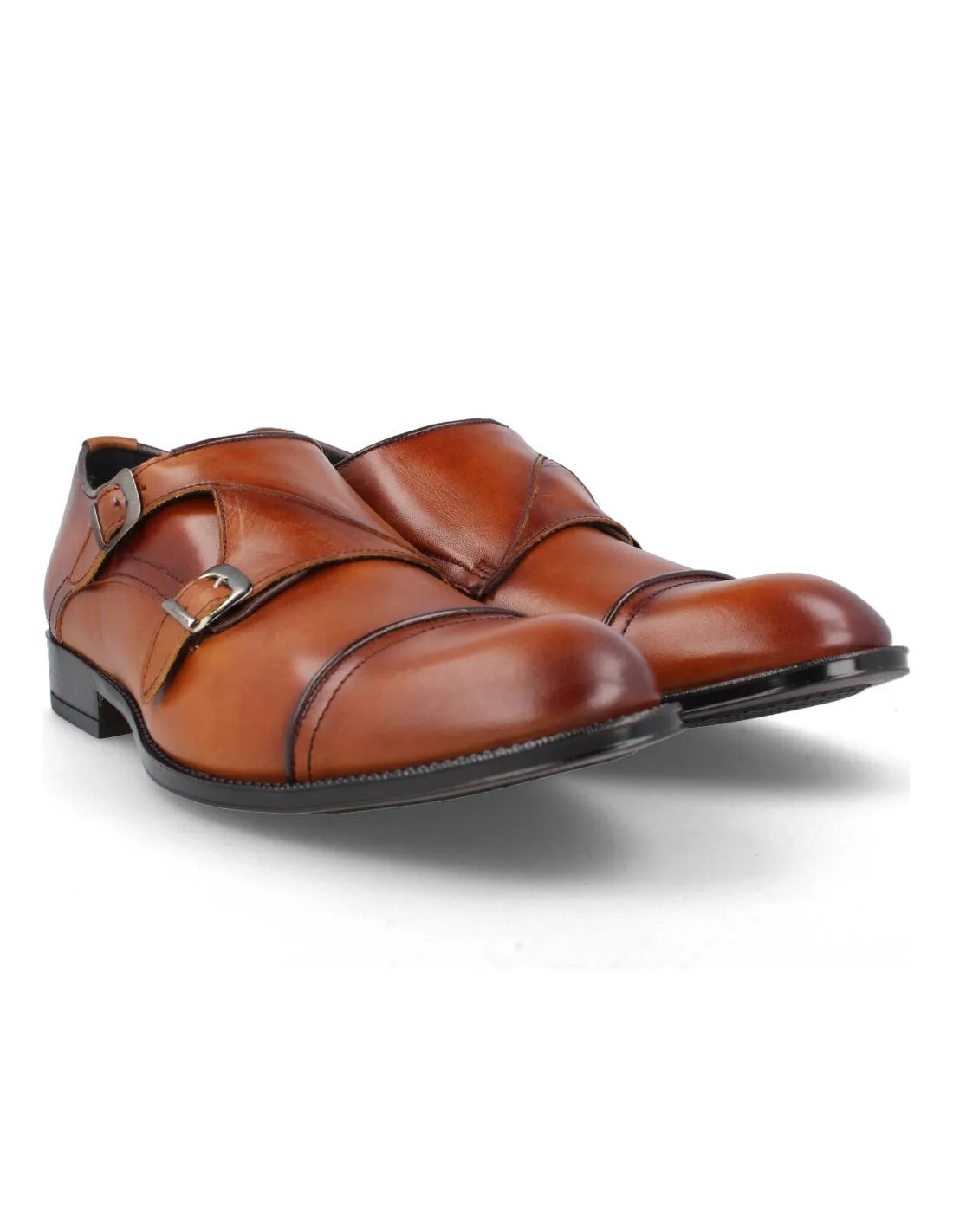 BAERCHI  ZAPATO VESTIR JAEN DOBLE HEBILLA CUERO