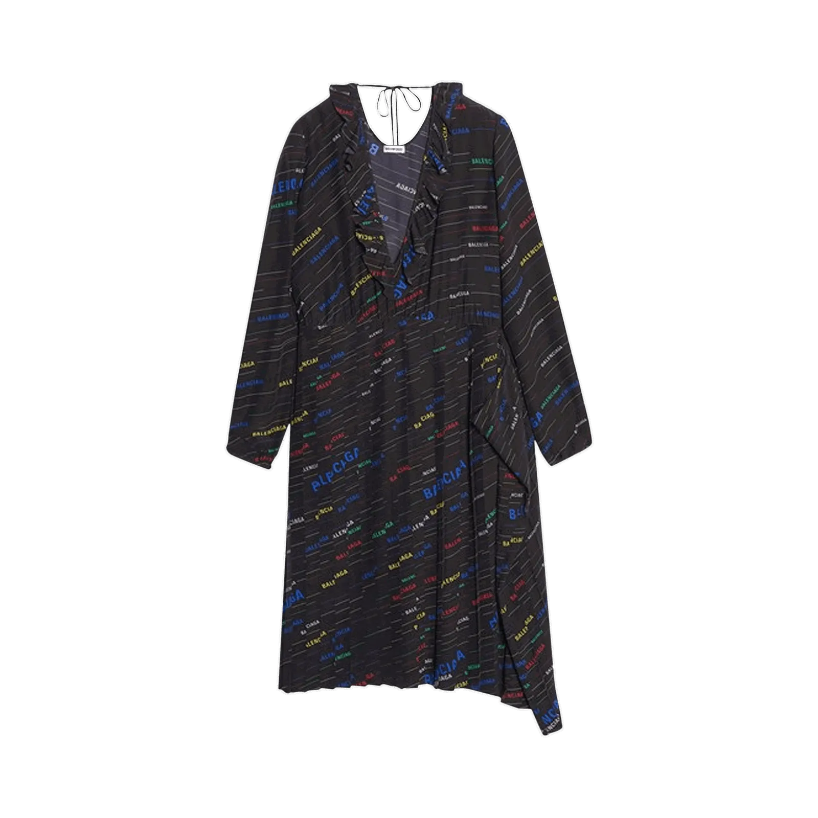 Balenciaga Logo Pleated Dress