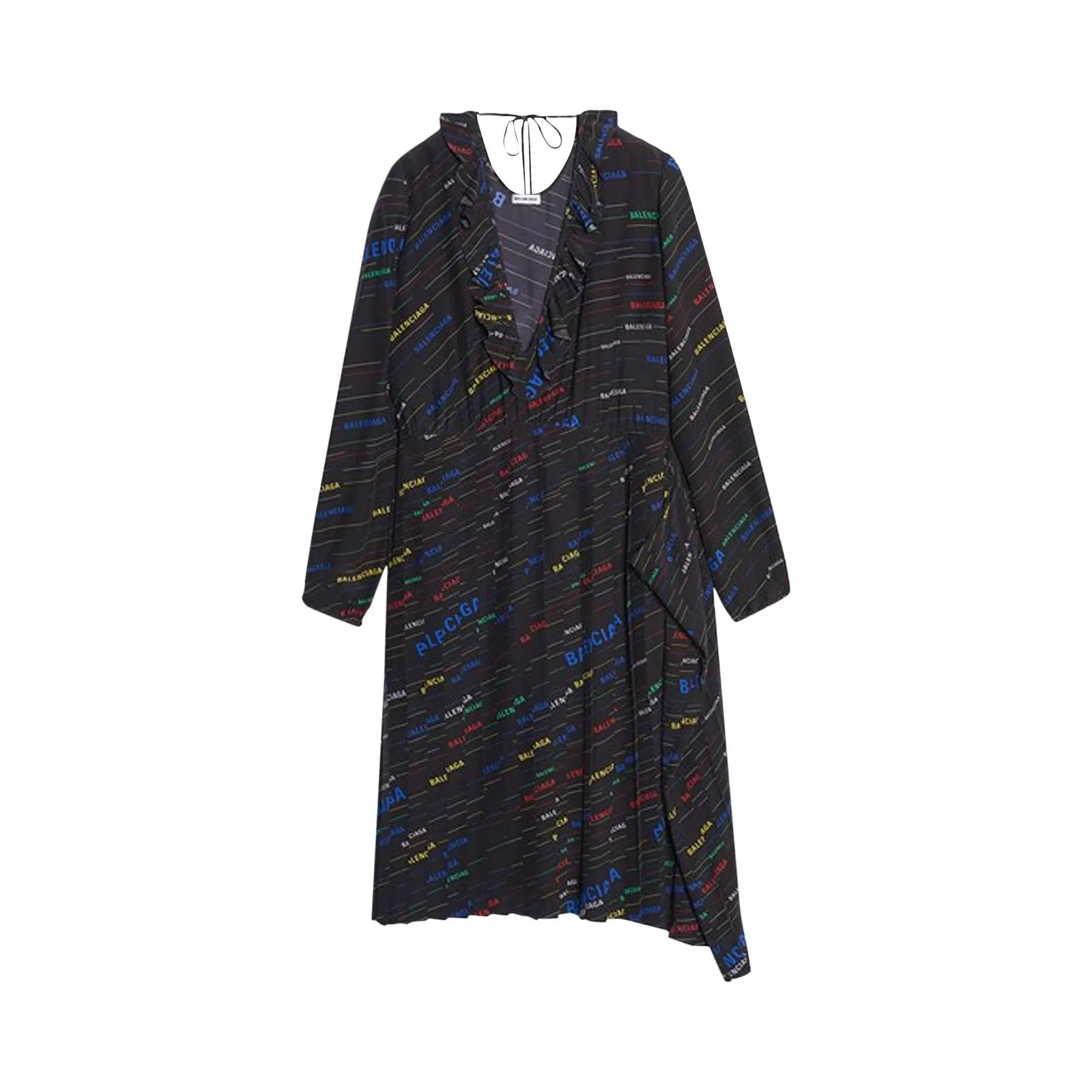 Balenciaga Logo Pleated Dress