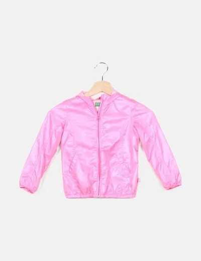 Benetton Chaqueta impermeable rosa