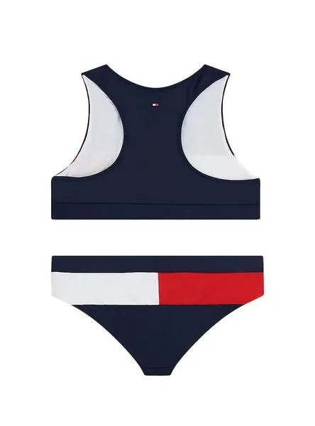bikini tommy hilfiger flag azul para niña