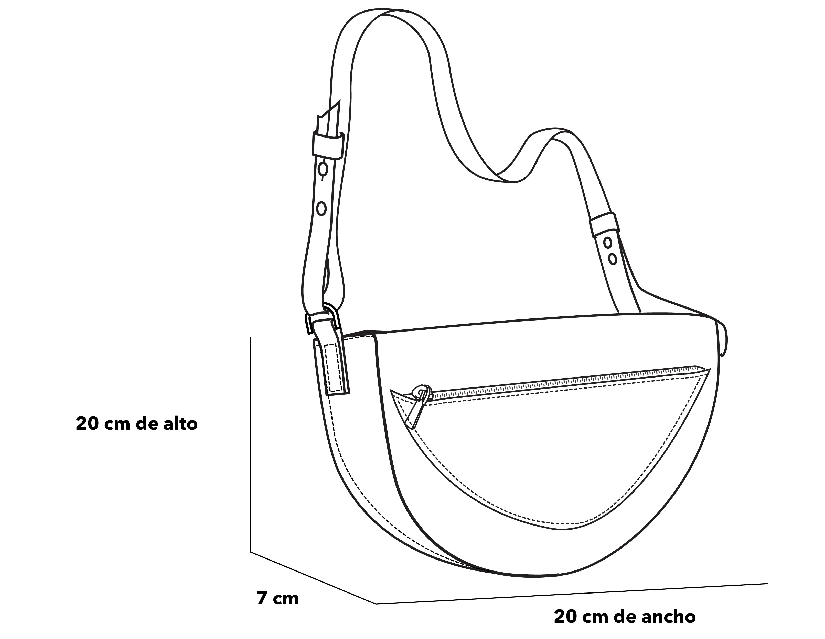 Bolso bandolera de piel color negro para mujer