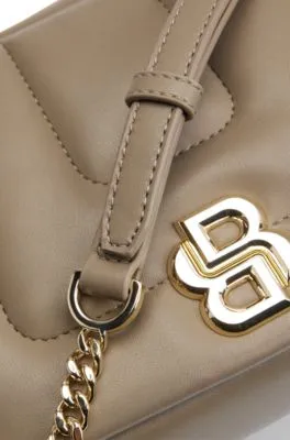 Bolso cruzado guateado con monograma Double B metálico