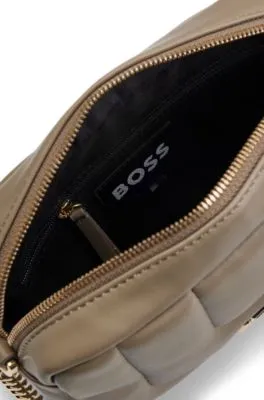Bolso cruzado guateado con monograma Double B metálico