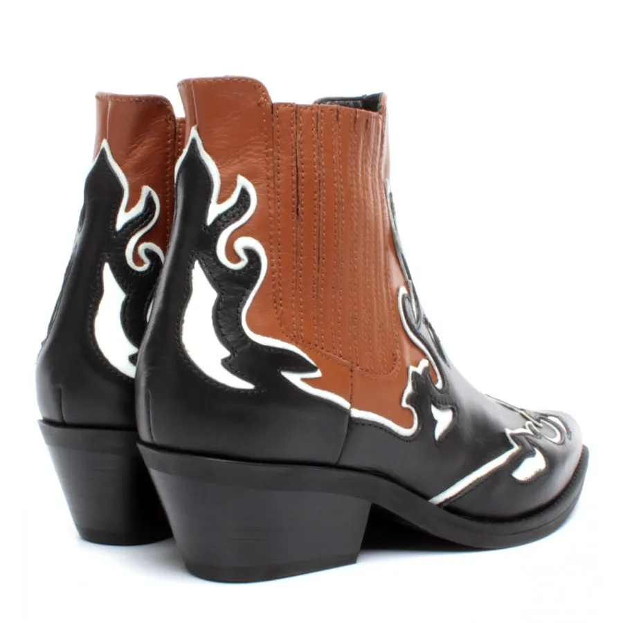 Bottes Mujer JANET & JANET 44202 Amanda Nero Cuero Negro Marron
