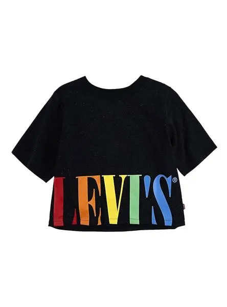 camiseta levis serif varsity negro para niña