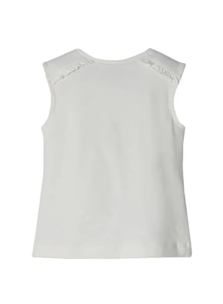 Camiseta Mayoral Gato Blanca para Niña