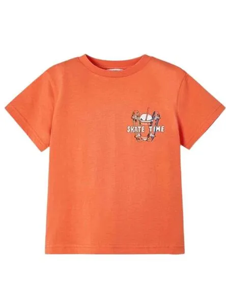 Camiseta Mayoral Skate Time Naranja para Niño