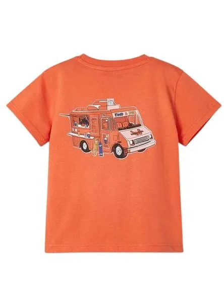 Camiseta Mayoral Skate Time Naranja para Niño