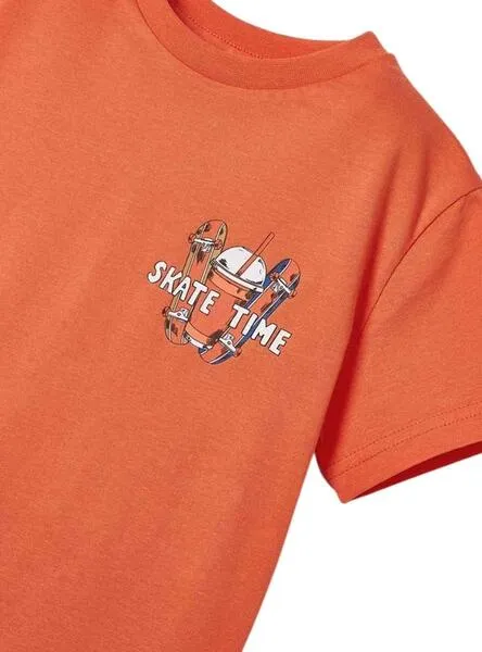 Camiseta Mayoral Skate Time Naranja para Niño