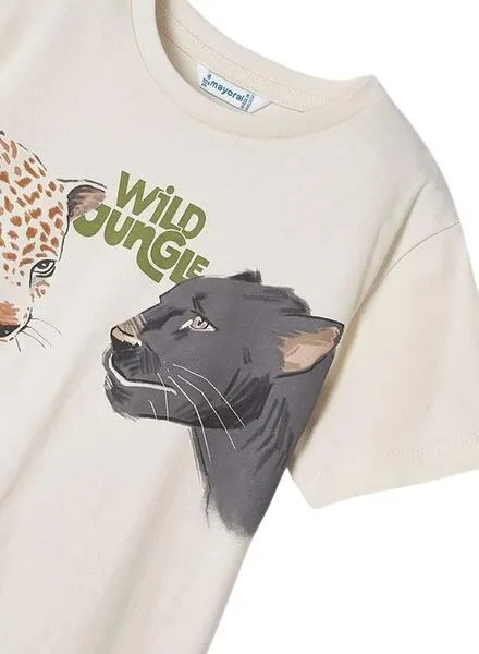 Camiseta Mayoral Wild Jungle Blanco Para Niño