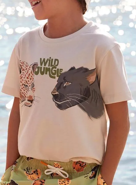 Camiseta Mayoral Wild Jungle Blanco Para Niño