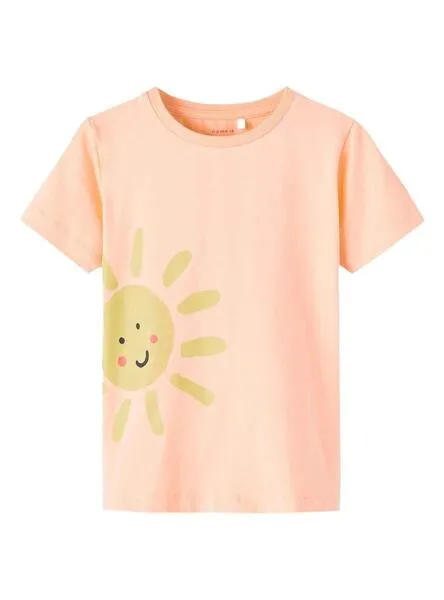 Camiseta Name It Fama Coral para Niño
