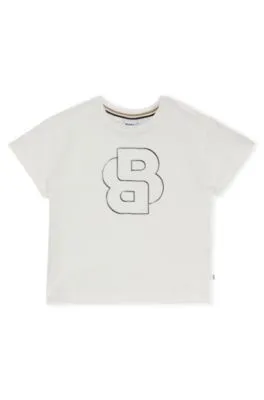 Camiseta para niños en algodón elástico con monograma Double B
