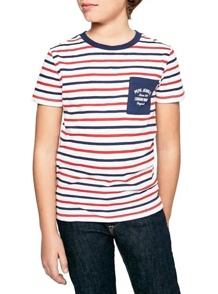 camiseta pepe jeans arnold blanco para niño