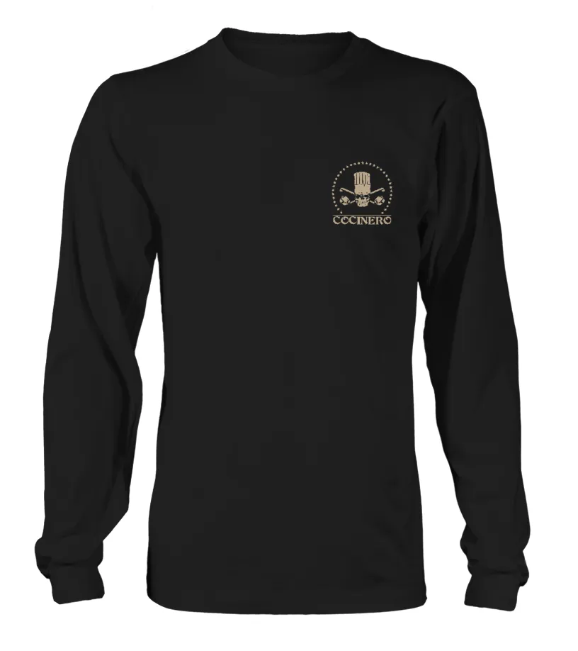 Cocinero. No hay atajos para dominar mi oficio, requiere años de sangre, sudor … Camiseta de manga larga Unisex