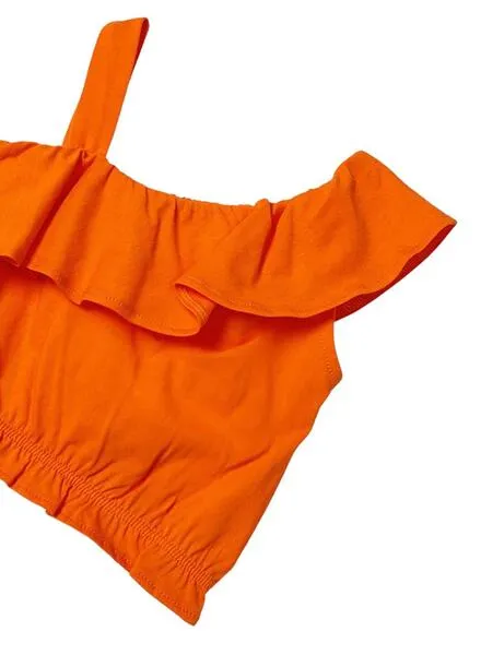 Conjunto Mayoral Asimétrico Naranja Para Niña