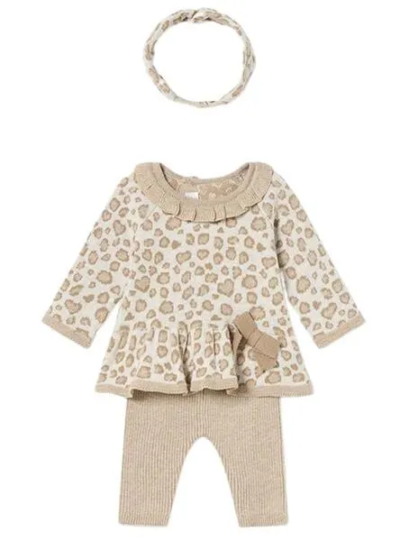 Conjunto Mayoral Leggings Tricot Beige para Bebé