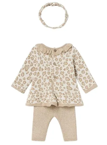 Conjunto Mayoral Leggings Tricot Beige para Bebé