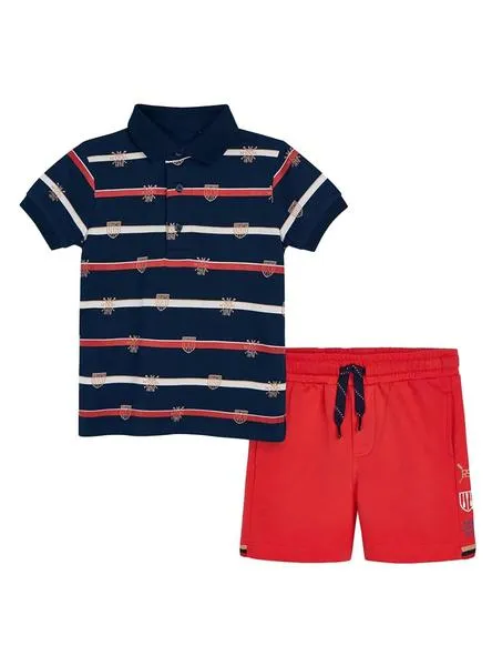conjunto mayoral polo rayas y bermudas para niño