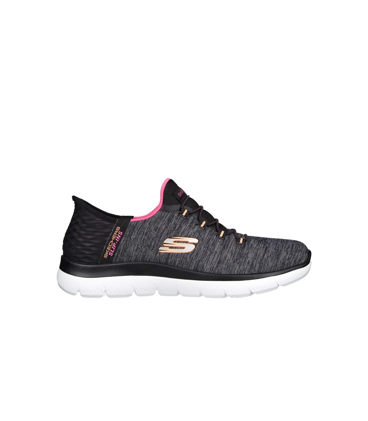 Deportivo negro con la suela blanca
