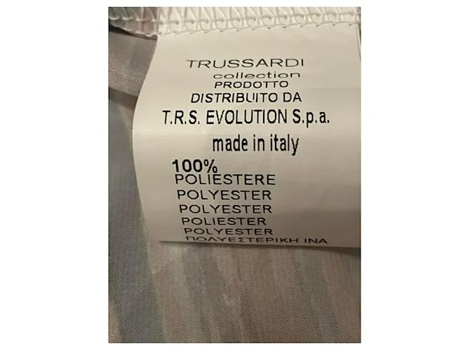 Elegante vestido ligero Colección TRUSSARDI con estampado de rayas finas, Color dominante rosa) 