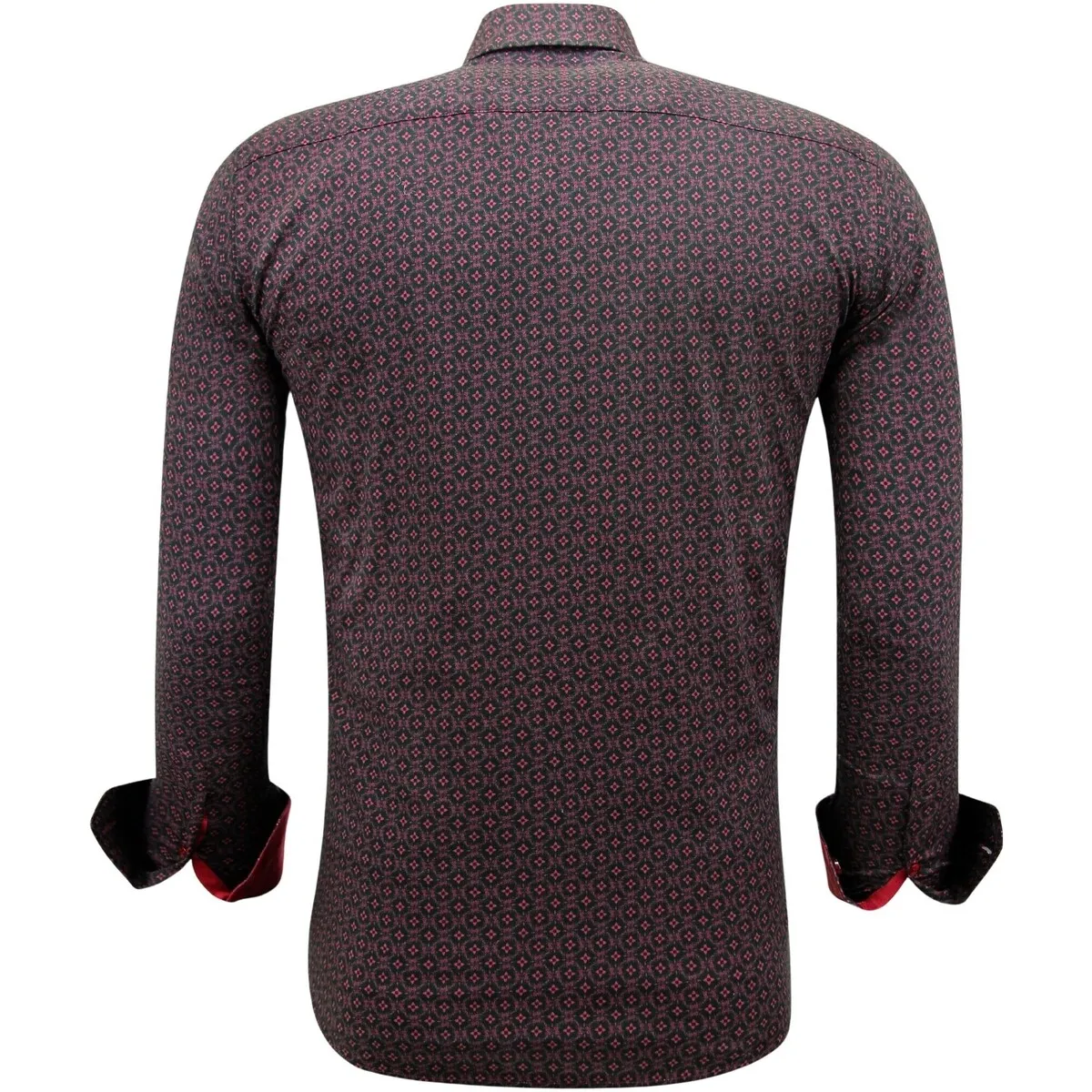 Estampada Hombre Manga Larga Slim