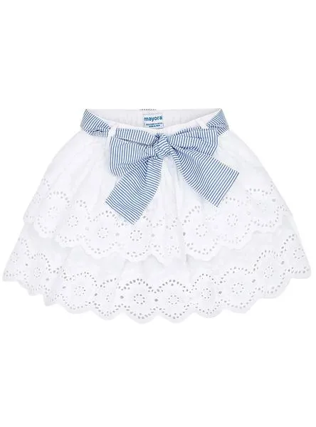 falda mayoral openwork blanco para niña