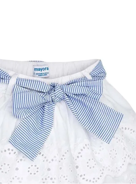 falda mayoral openwork blanco para niña