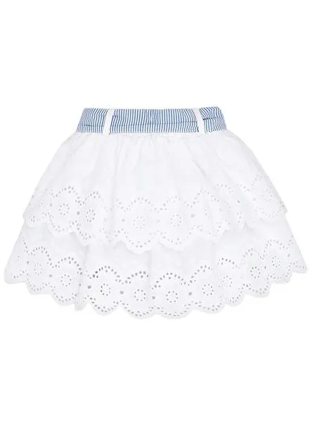 falda mayoral openwork blanco para niña