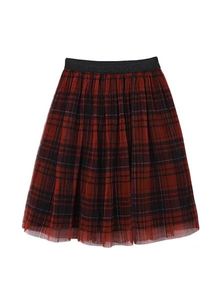 Falda Mayoral Tul Tartan Rojo para Niña