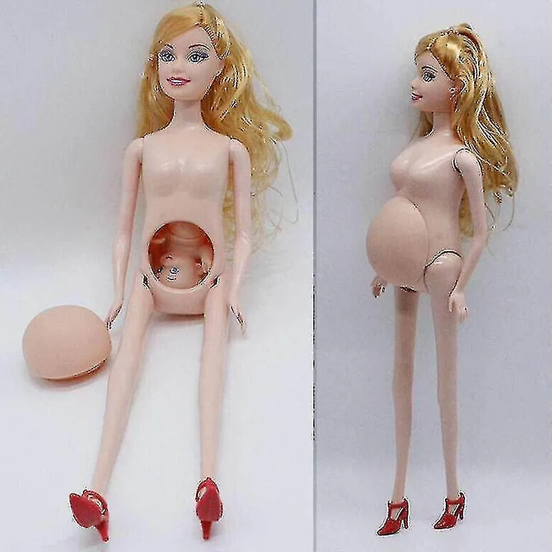 Familia de muñecas de cuatro niñas Niño embarazada Madre y padre Dolly Niños