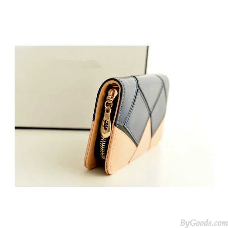 Fashion Geometry Contrast Color Wallet