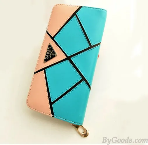 Fashion Geometry Contrast Color Wallet