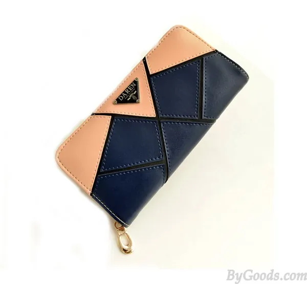 Fashion Geometry Contrast Color Wallet