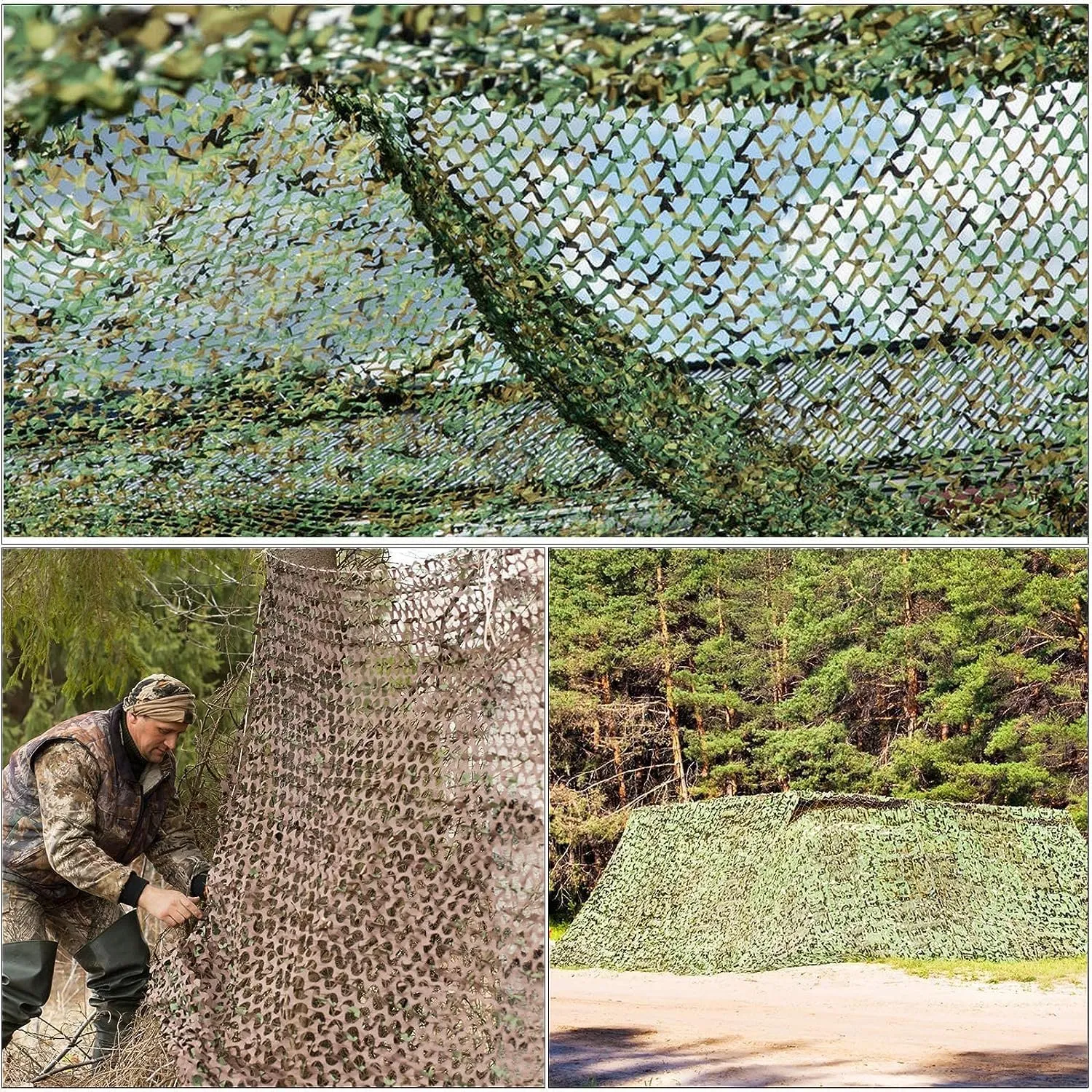 Fousam Red de camuflaje  rollo a granel de red de camuflaje de 10 x 10 pulgadas  10 x 20 pulgadas  20 x 20 pulgadas  para caza  