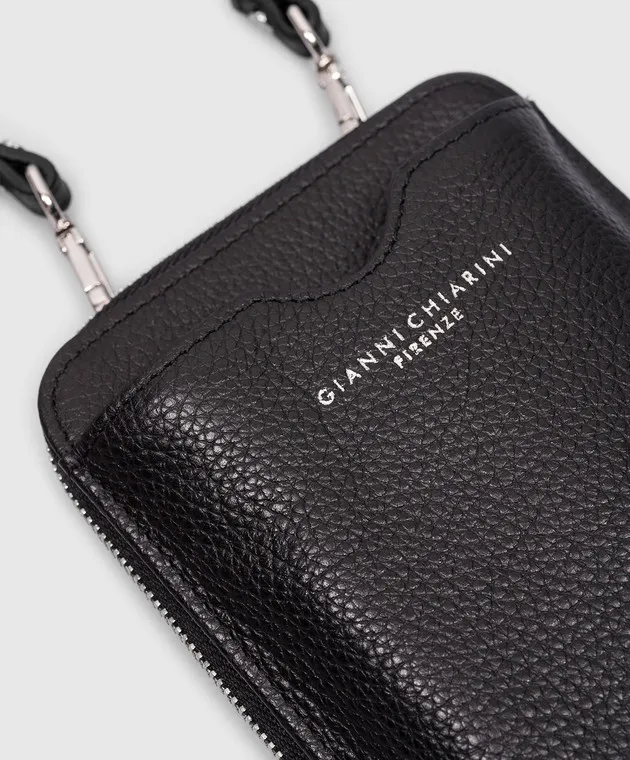 Gianni Chiarini Black leather Dollar wallet with logo