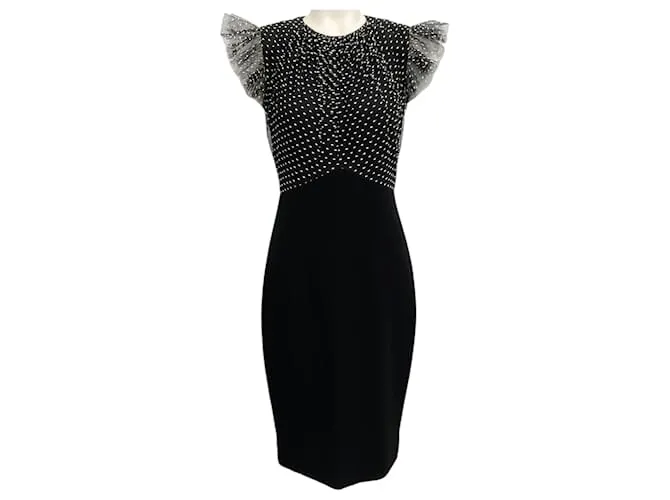 Jason Wu Vestido negro con lunares transparentes 