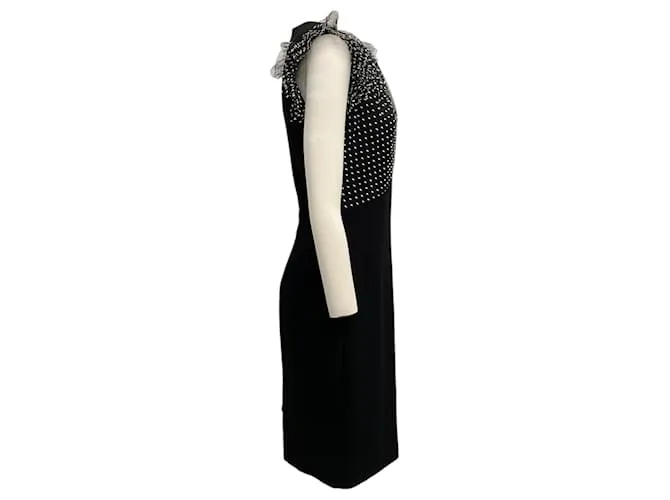 Jason Wu Vestido negro con lunares transparentes 