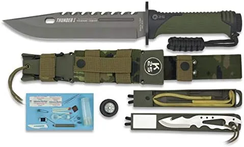 K25 Cuchillo Thunder I Camuflaje ESPAÑA Hoja 20 cm para Caza  Pesca  Camping  Outdoor  Supervivencia y Bushcraft K25 32019 + Por