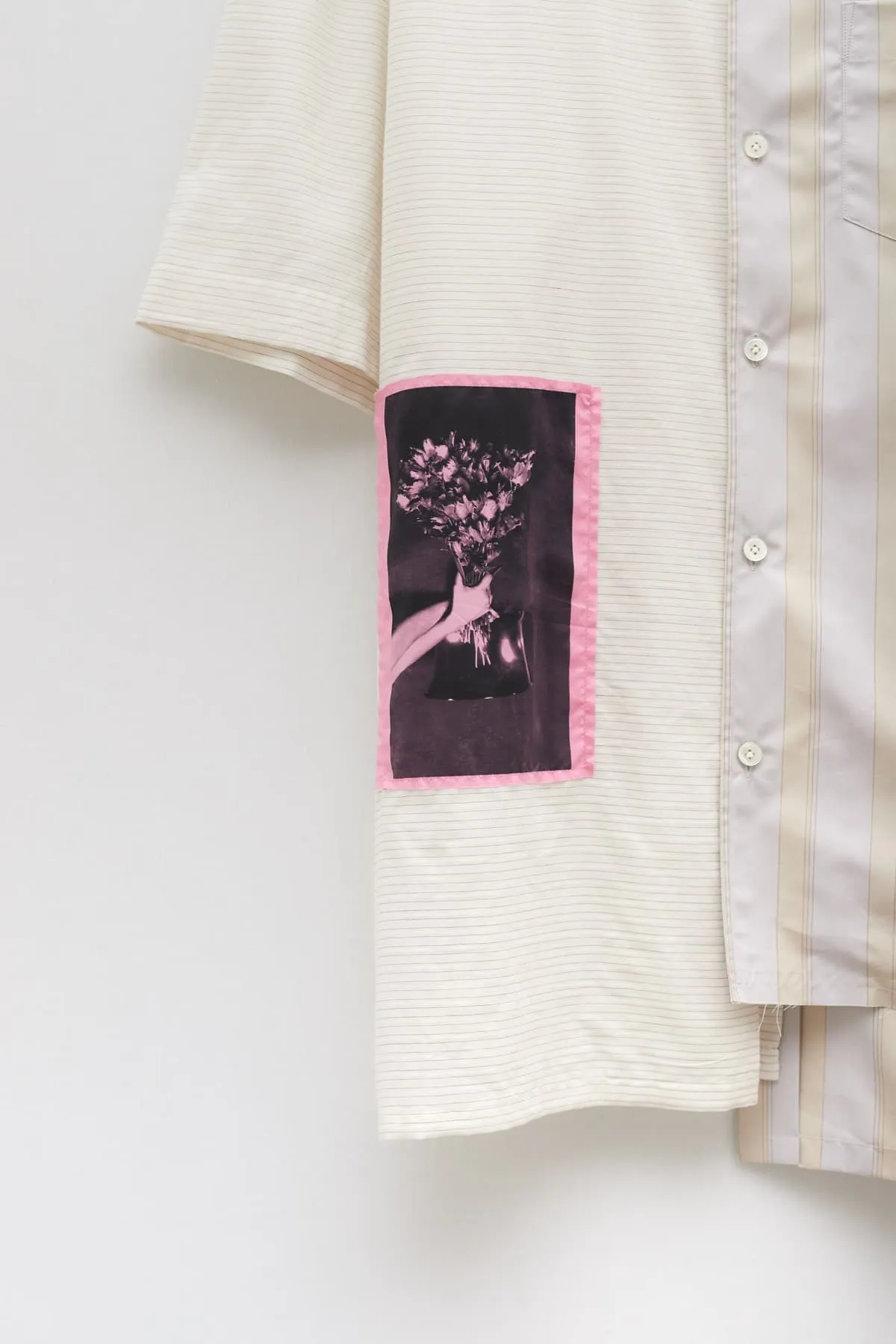 LANVIN MILK ST SLEEVES ARTWORK ASYMETRIC SHIRT