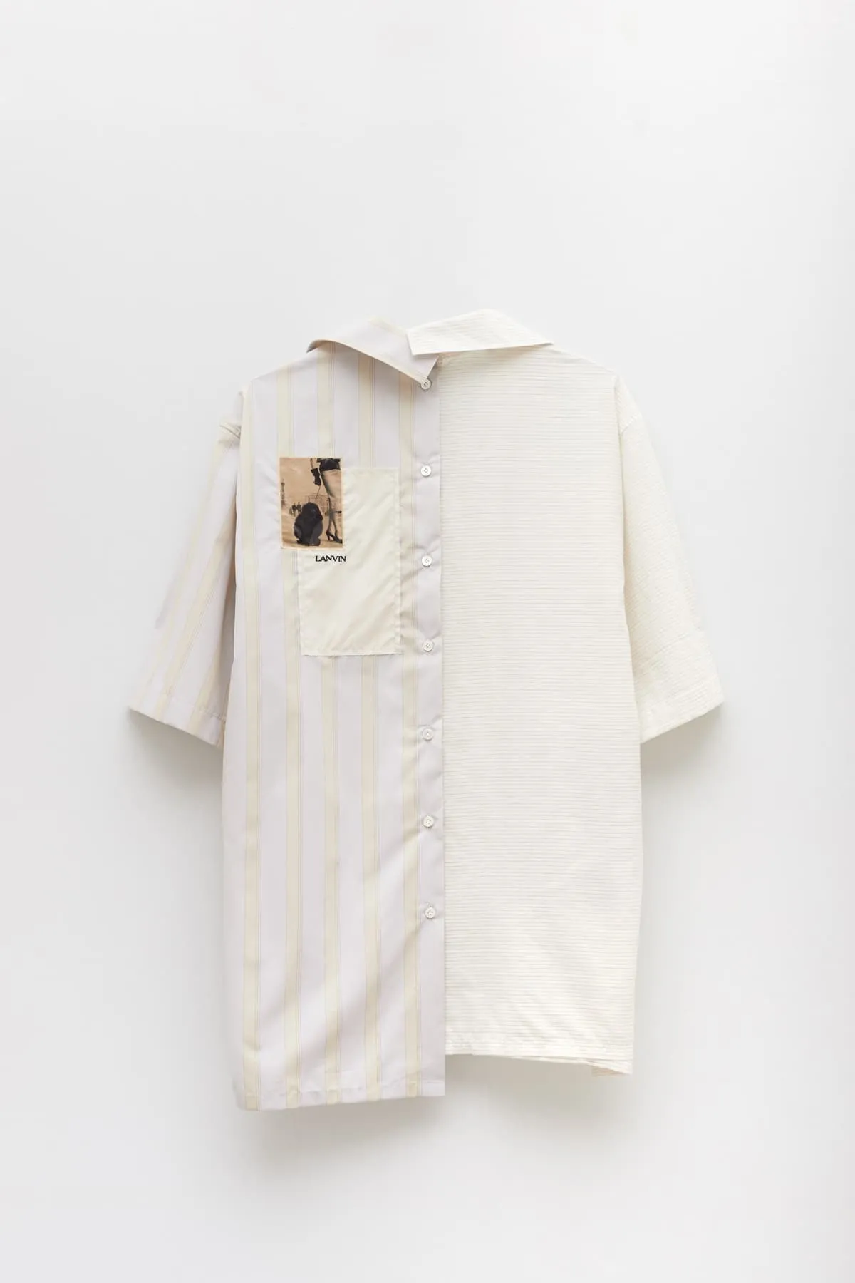 LANVIN MILK ST SLEEVES ARTWORK ASYMETRIC SHIRT