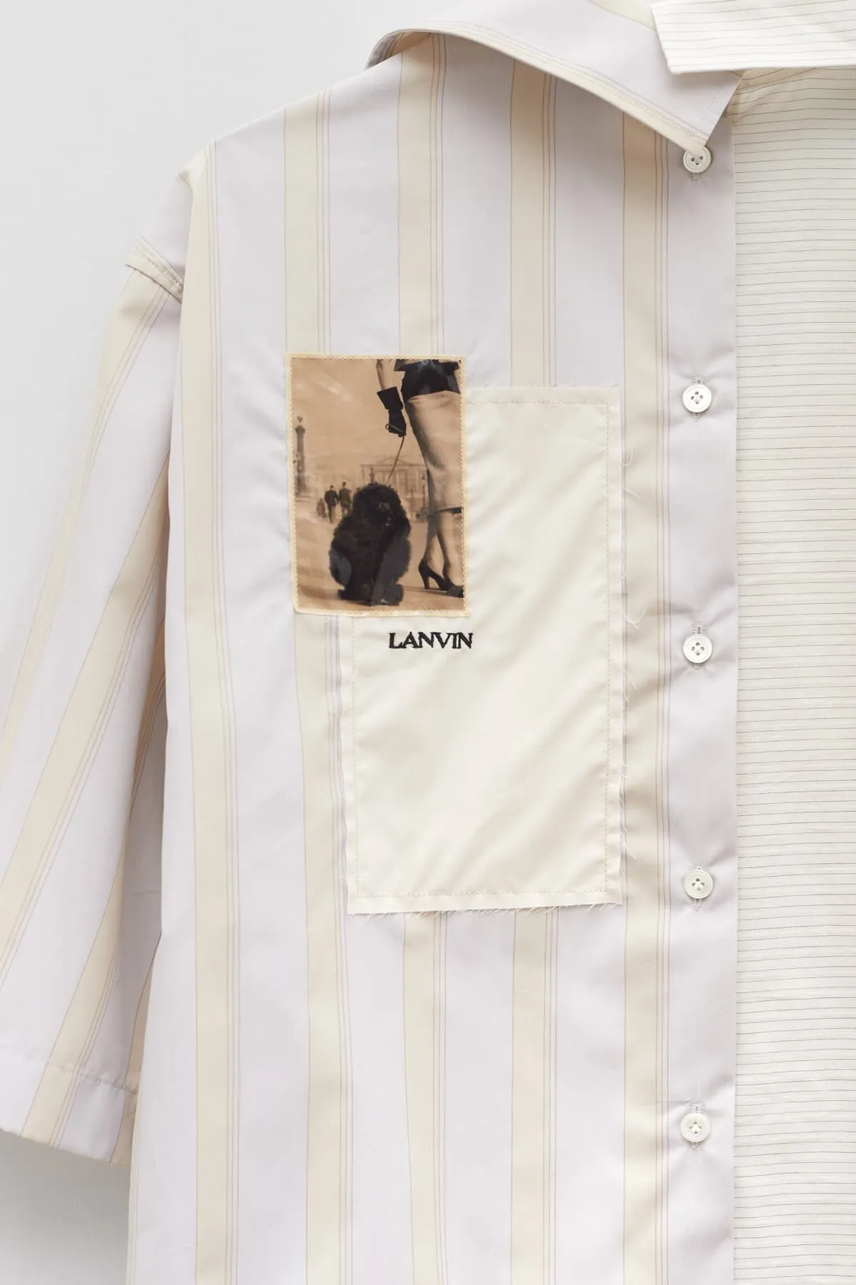 LANVIN MILK ST SLEEVES ARTWORK ASYMETRIC SHIRT